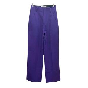 Zara purple high waisted wide leg trouser pants size XS 
NWT